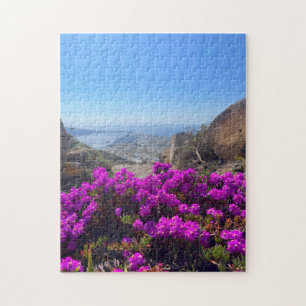 Lila wild lebende Blume Santorini Griechenland Fot Puzzle
