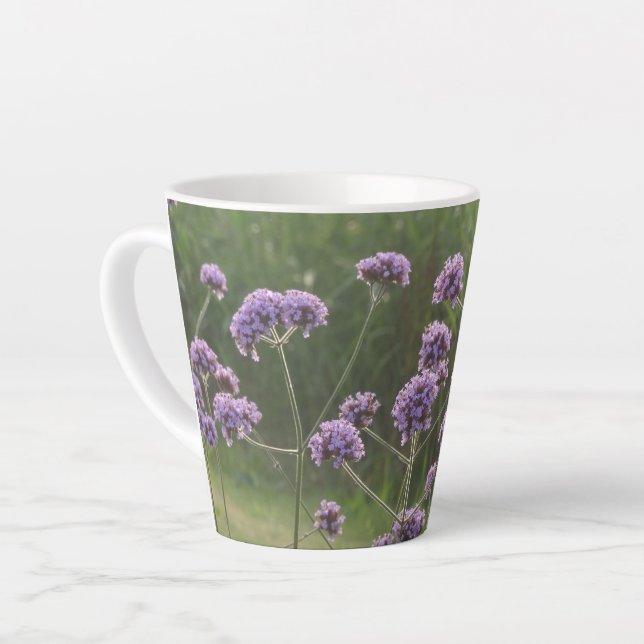 Lila Wild Summer Blume Latte Tasse (Linke Ecke)