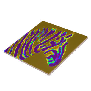 Lila Wild-Tier-Goldstreifen Zebra Fliese