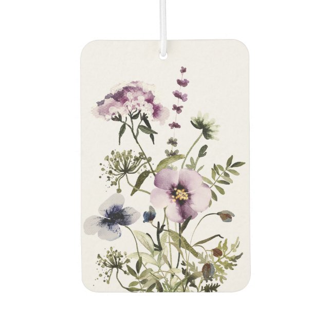 Lila Wildblume Bouquet Autolufterfrischer (Vorderseite)