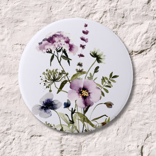 Lila Wildblume Bouquet Button
