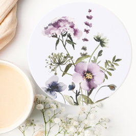 Lila Wildblume Bouquet Getränkeuntersetzer