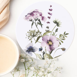 Lila Wildblume Bouquet Getränkeuntersetzer