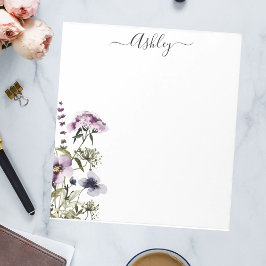 Lila Wildblume Bouquet Notizblock