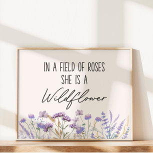 Lila Wildblume für Wasserfarben - Angebot horizont Poster