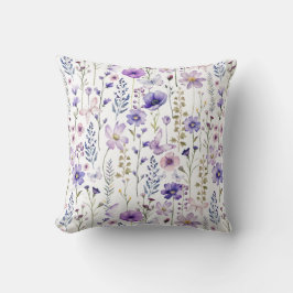 Lila Wildblume Garden Muster Kissen