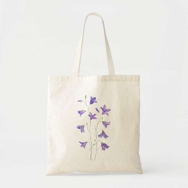 lila Wildblume Harebell Tragetasche (Vorne)
