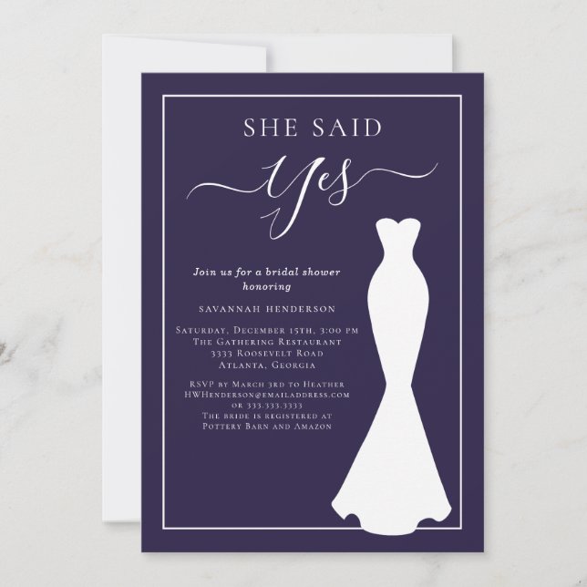 Lila Wildblume Hochzeitskleid Brautparty Einladung (Vorderseite)