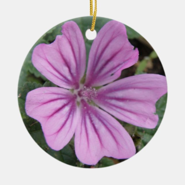 Lila Wildblume Keramikornament (Vorne)