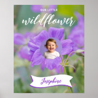 Lila Wildblume Kid's Custom Foto und Name