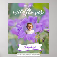 Lila Wildblume Kid's Custom Foto und Name