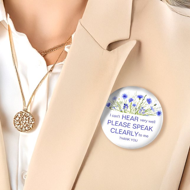 Lila Wildblume schwer zu hören Button Abzeichen ta (Von Creator hochgeladen)