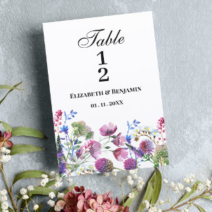 Lila Wildblume Tischnummern