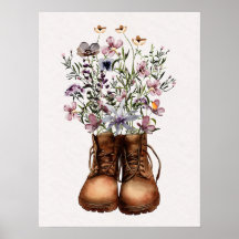 Lila Wildblume Wanderschuhe Außenbereich