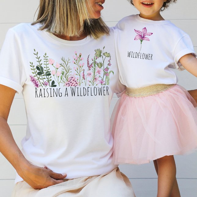 Lila Wildblume Wasserfarbe Mini Girl Daughter T-Shirt (Von Creator hochgeladen)