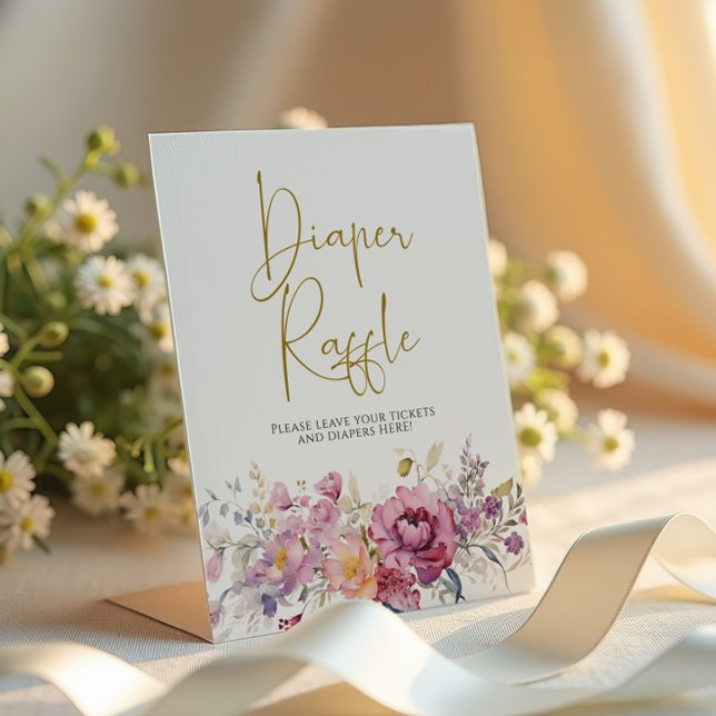 Lila Wildblumen Babydusche Windelwanne Sockelschild (Von Creator hochgeladen)