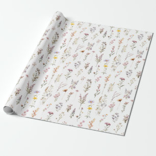 Lila Wildblumen Brautparty Boho Floral Geschenkpapier
