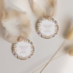Lila Wildblumen Brautparty Custom Vielen Dank Geschenkanhänger