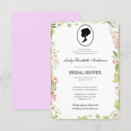 Lila Wildblumen Bridgerton Brautparty Einladung