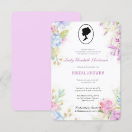 Lila Wildblumen Bridgerton Brautparty Einladung