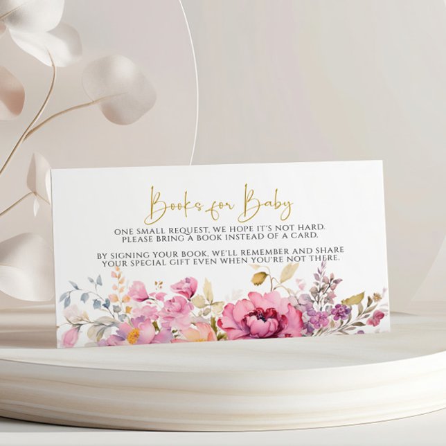 Lila Wildblumen Bücher für die Kinderkarte Begleitkarte (Von Creator hochgeladen)