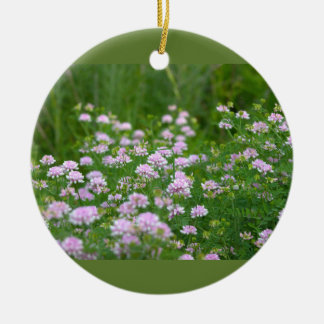 Lila Wildblumen-Foto-Schmuck Keramik Ornament