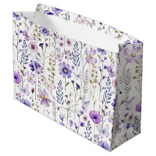 Lila Wildblumen Geburtstagsgeschenktasche Große Geschenktüte
