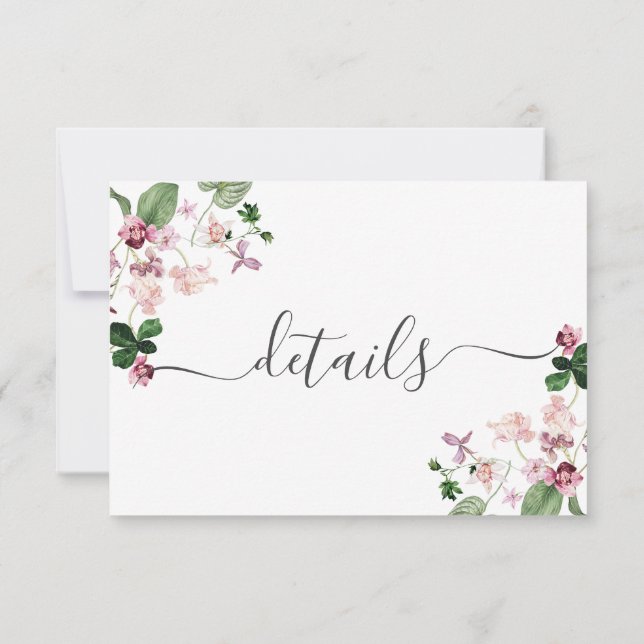 Lila Wildblumen Hochzeitskarte RSVP Karte (Rückseite)