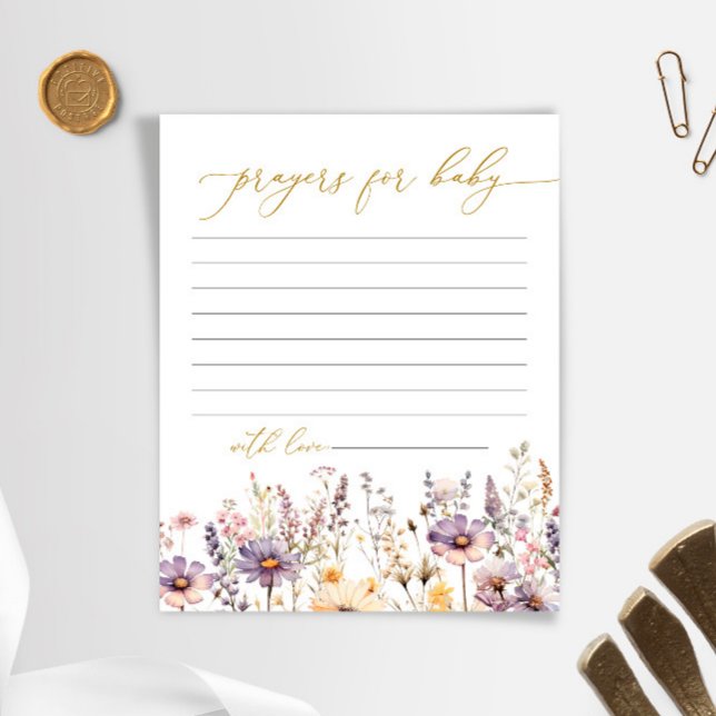 Lila Wildblumen Kinderdusche Gebetskarte (Von Creator hochgeladen)