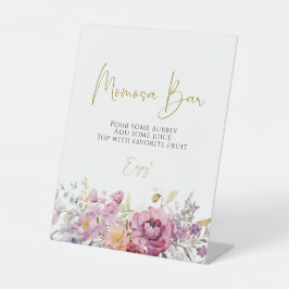 Lila Wildblumen Kinderdusche Momosa Bar Sockelschild