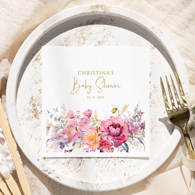 Lila Wildblumen Kinderdusche Napkins Serviette (Von Creator hochgeladen)