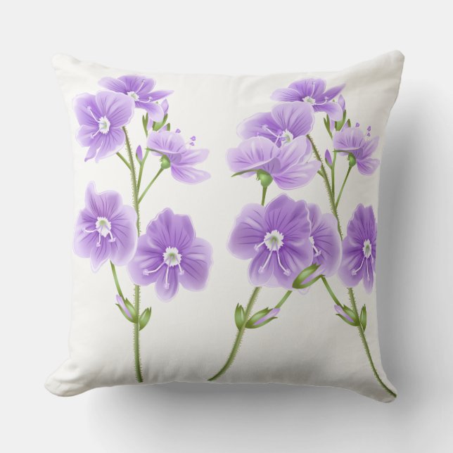 Lila Wildblumen Kissen (Vorderseite)