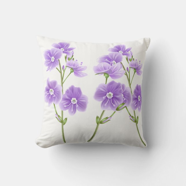 Lila Wildblumen Kissen (Vorderseite)