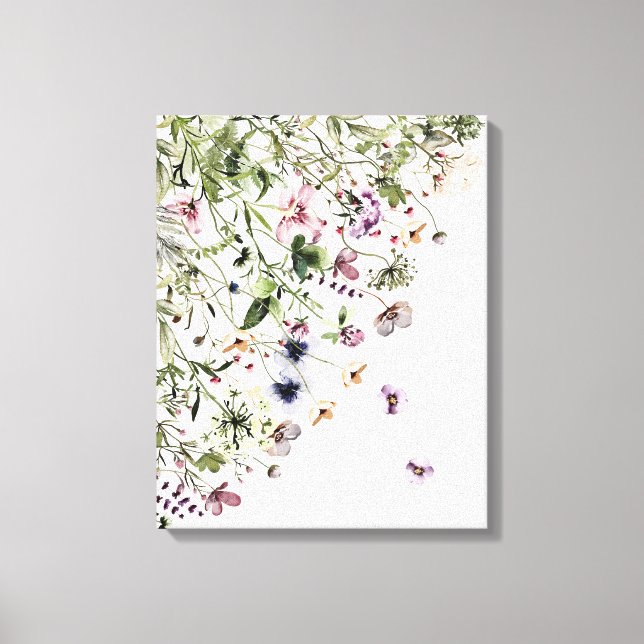 Lila Wildblumen Leinwanddruck (Vorderseite)