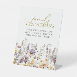 Lila Wildblumen Lieblingsfamiliengebrauch Sockelschild