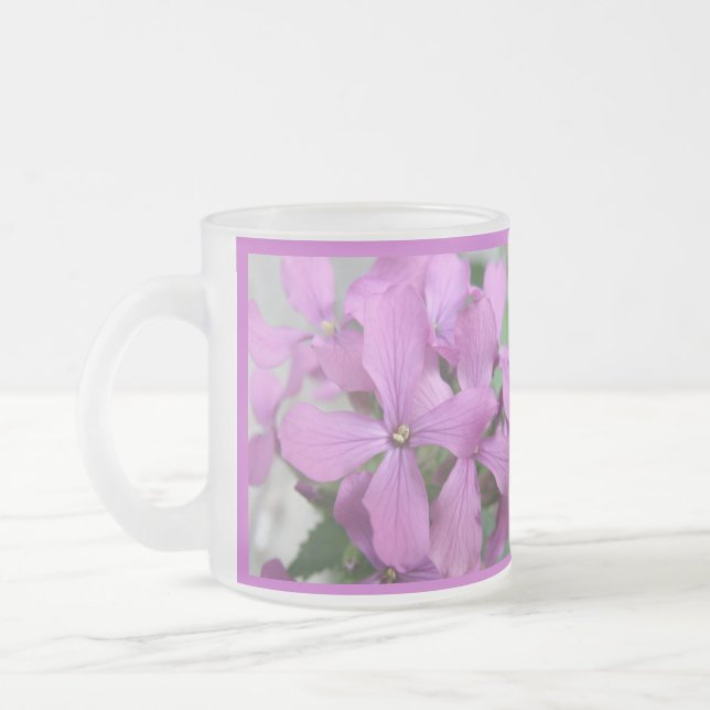 Lila Wildblumen Mattierte Tasse (Links)