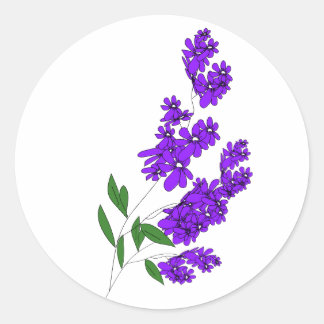 Lila-Wildblumen-Rundsticker Runder Aufkleber