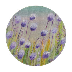 Lila Wildblumen Schneidebrett