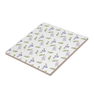 Lila Wildblumen-Wasserfarben-Blumenmuster Fliese