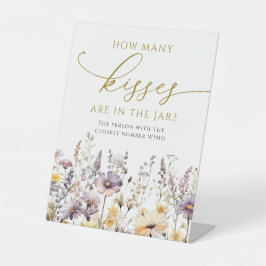 Lila Wildblumen, wie viele Küsse im Jar sind Sockelschild