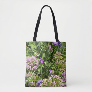 Lila Wildblumengarten-Tasche   Botanische Blumen