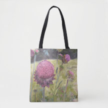 Lila Wilde Blume Tote Tasche