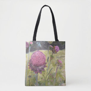 Lila Wilde Blume Tote Tasche