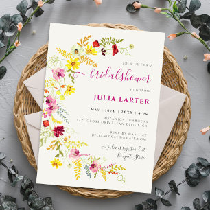 Lila Wilde Orchideen Blumen Kranz Brautdusche Einladung
