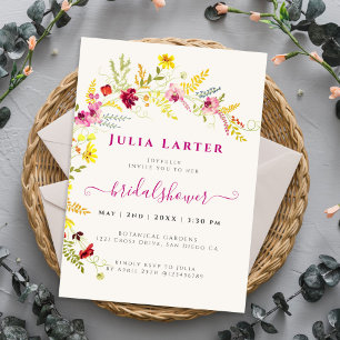 Lila wilde Orchideen-Blumen-Kranz Brautparty Einladung