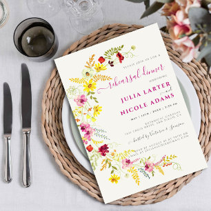 Lila wilde Orchideen-Blumen-Kranz Probeessen Einladung
