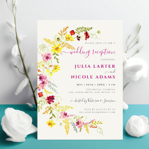 Lila wilde Orchideen-Blumenkranz Hochzeitsempfang Einladung