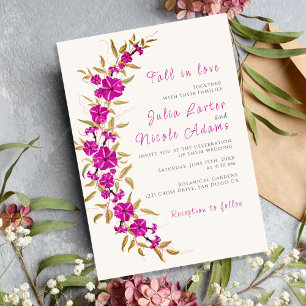 Lila Wilde Trompetenrebe Blumen Garten Hochzeit Einladung
