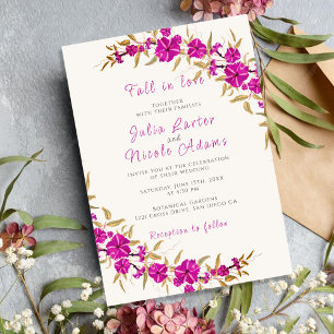 Lila wilde Trompetenreben-Blumen-Garten-Hochzeit Einladung