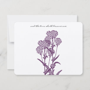 Lila wilder Blumen Zweig Hochzeit RSVP Karte